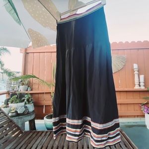 VINTAGE High waist 100% Silk skirt XS